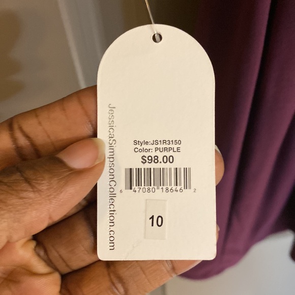Jessica Simpson, plum, size 10 midi dress. NWT - Picture 5 of 5